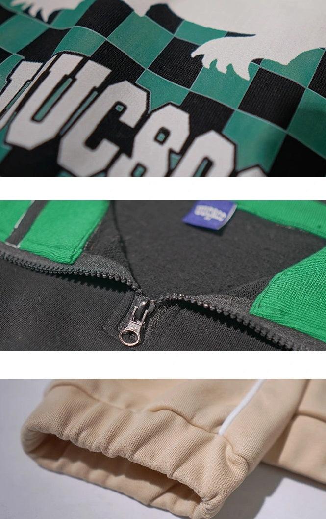 Oversize Print Zipper Sweatshirt WN2202