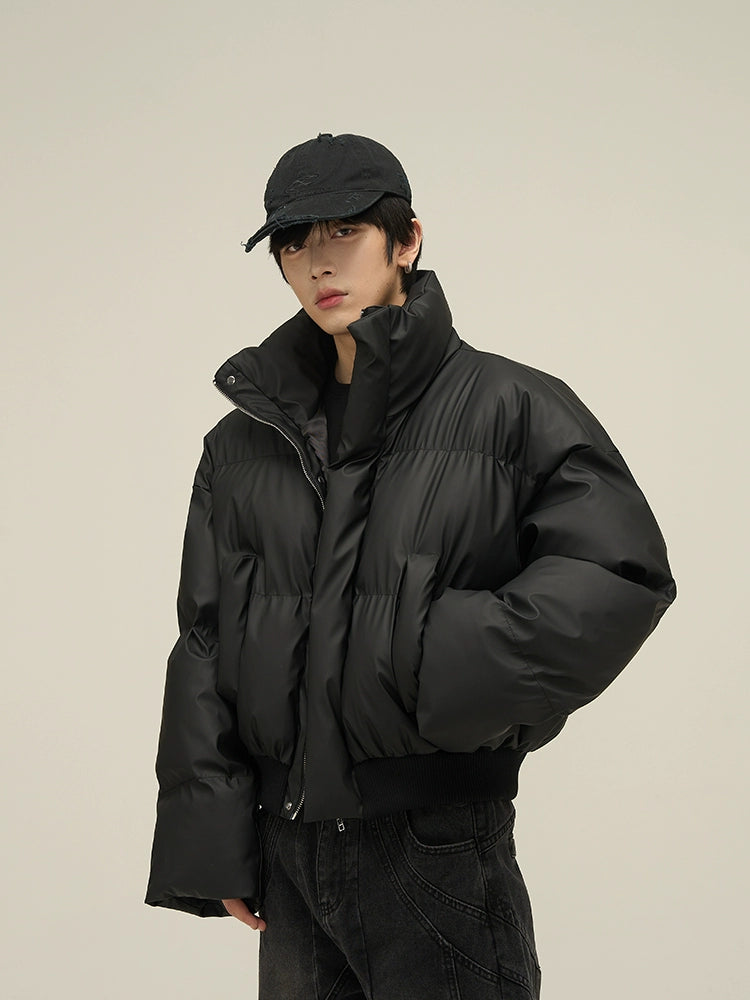 Black short padded jacket on sale