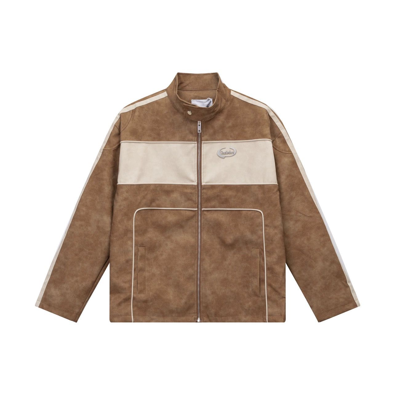 Oversize Standing-collar PU Leather Jacket WN2532