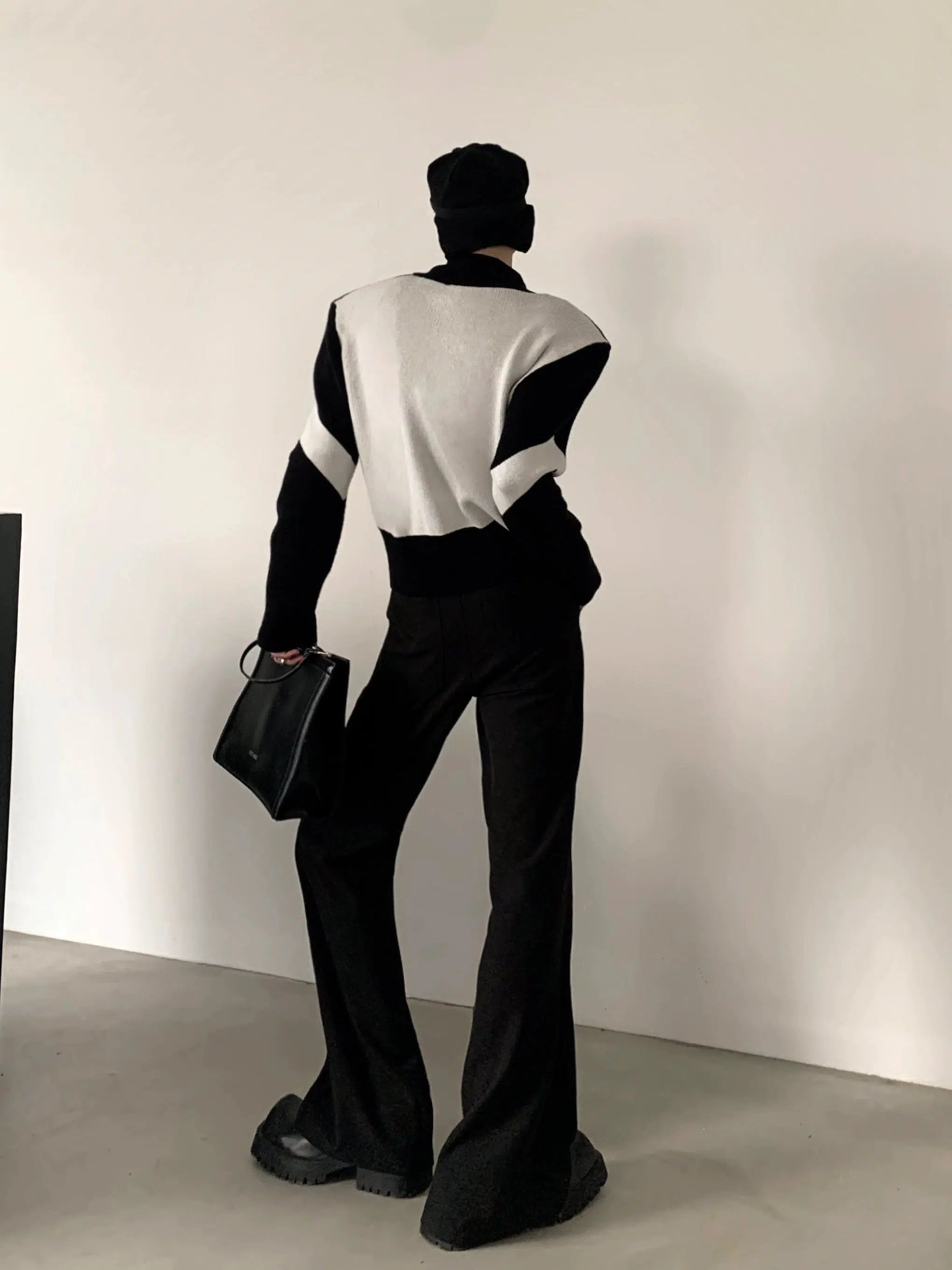 Shoulder-pad Zipper Knit Cardigan WN2676