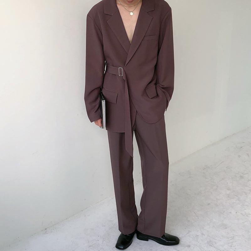 【即発送】【セットアップ】ベルテッドシングルジャケット/ハイライズベルテッドスラックス WNI4-S