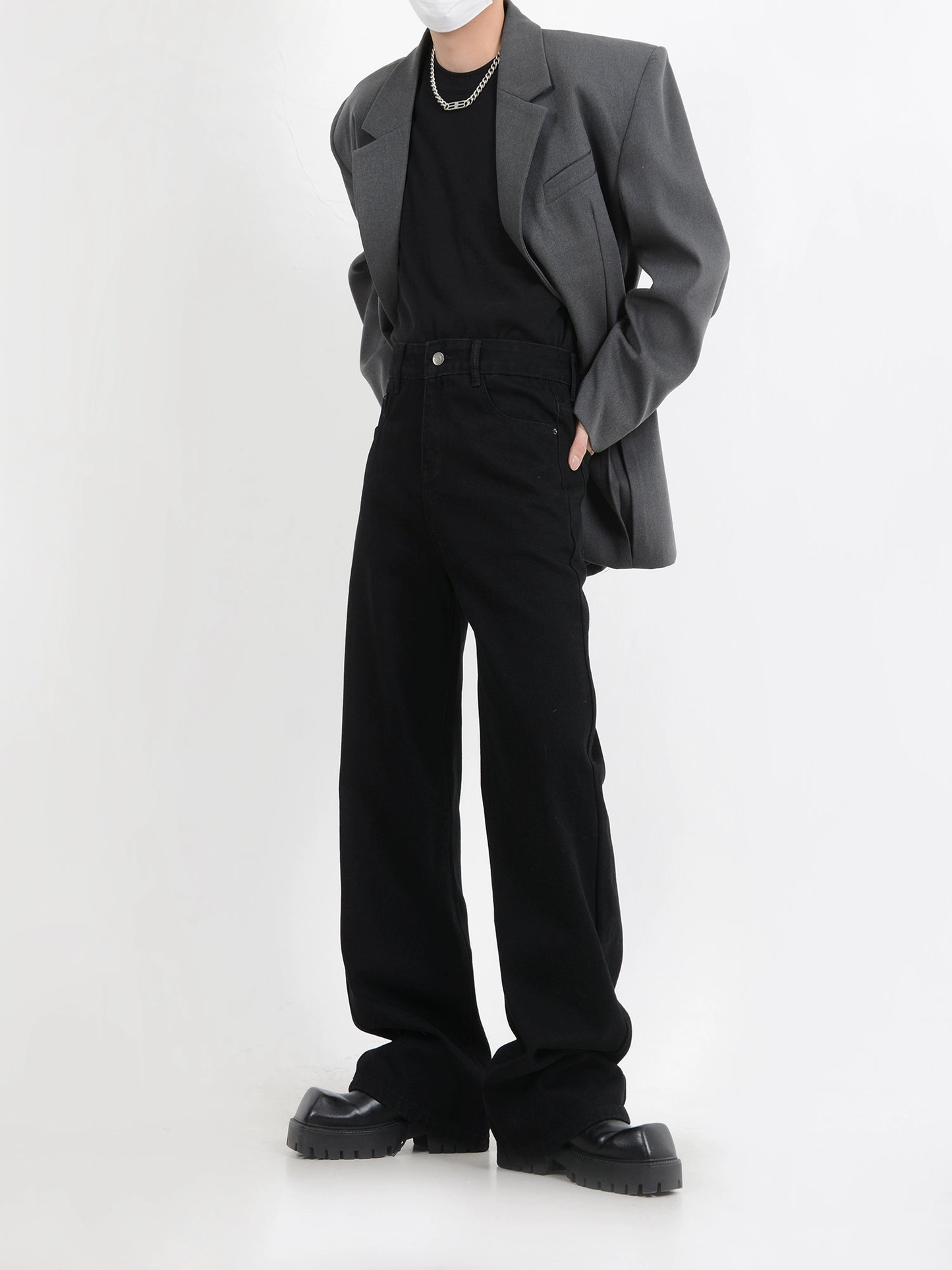 Straight Wide Leg Classic Denim Jeans WN4414