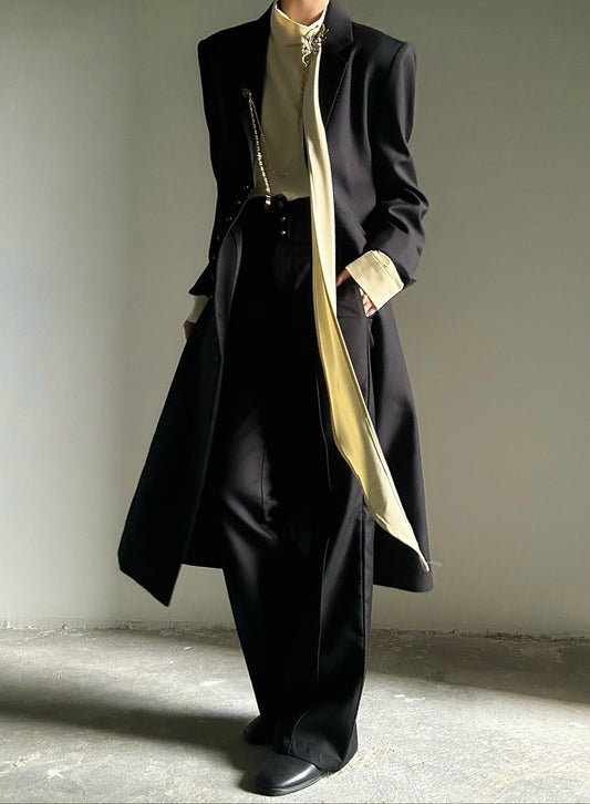 Structured Shoulder Long Coat WN23129