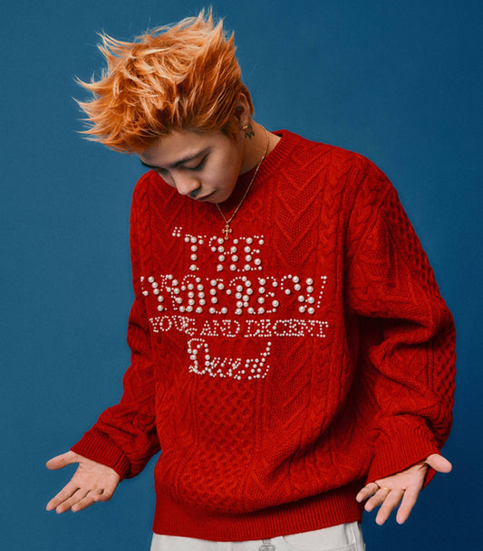 Pearl Letter Knit Sweater WN23227