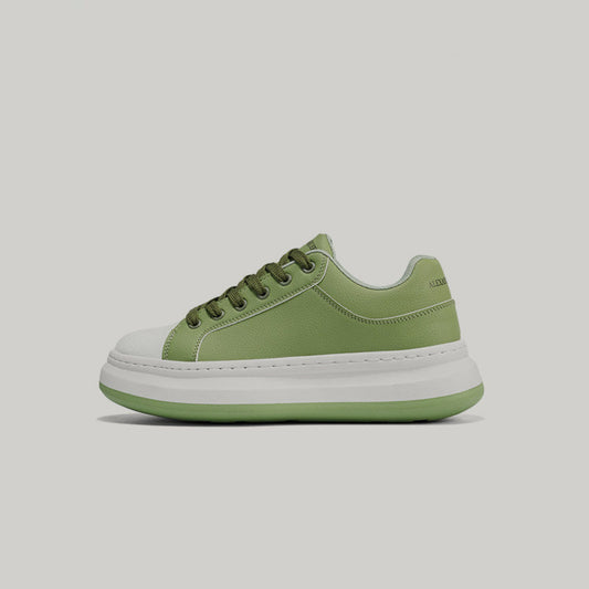 Thick Sole PU Leather Platform Sneakers WN23373