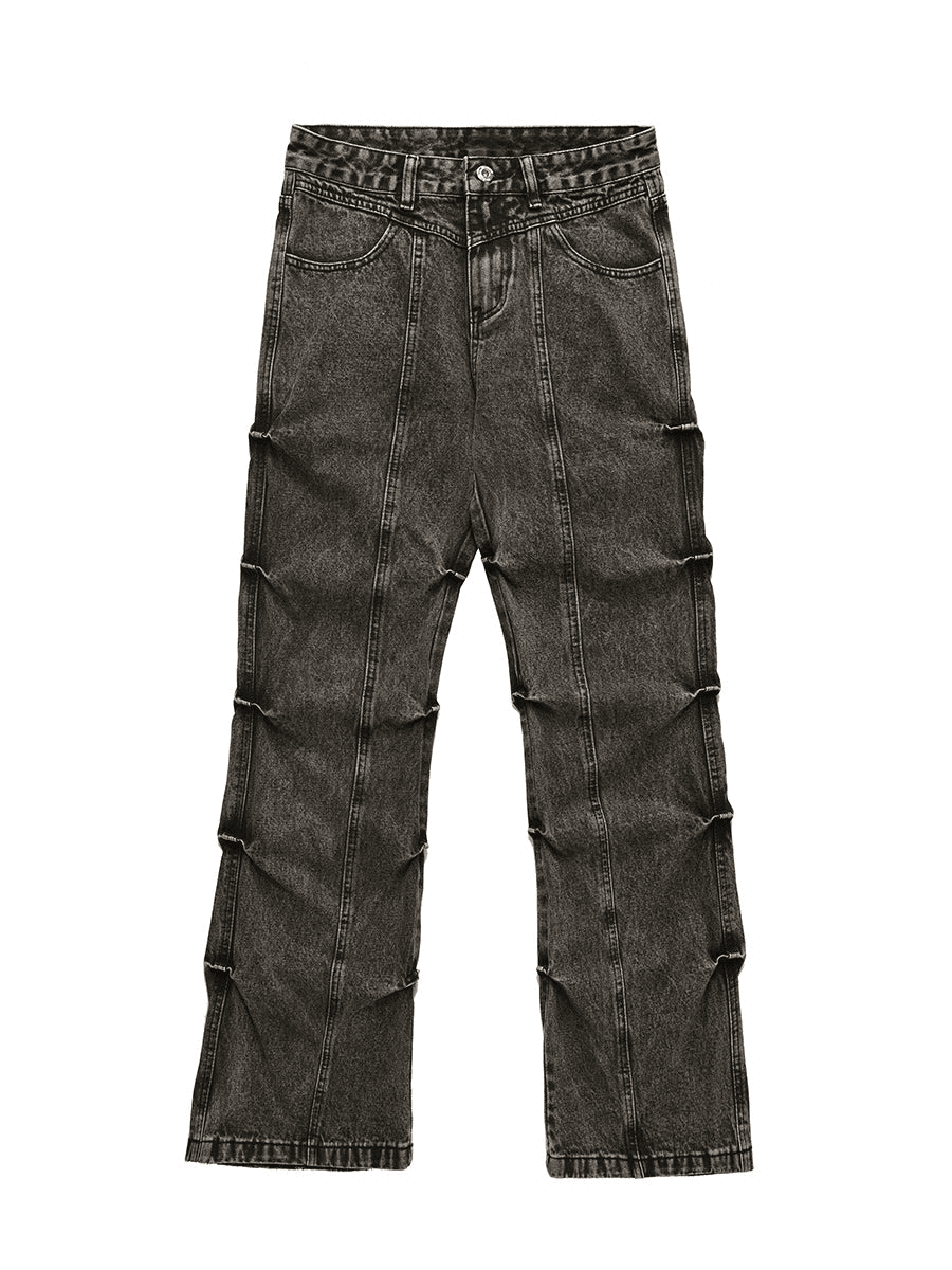 Washed Boot Cut Denim Jeans WN3906
