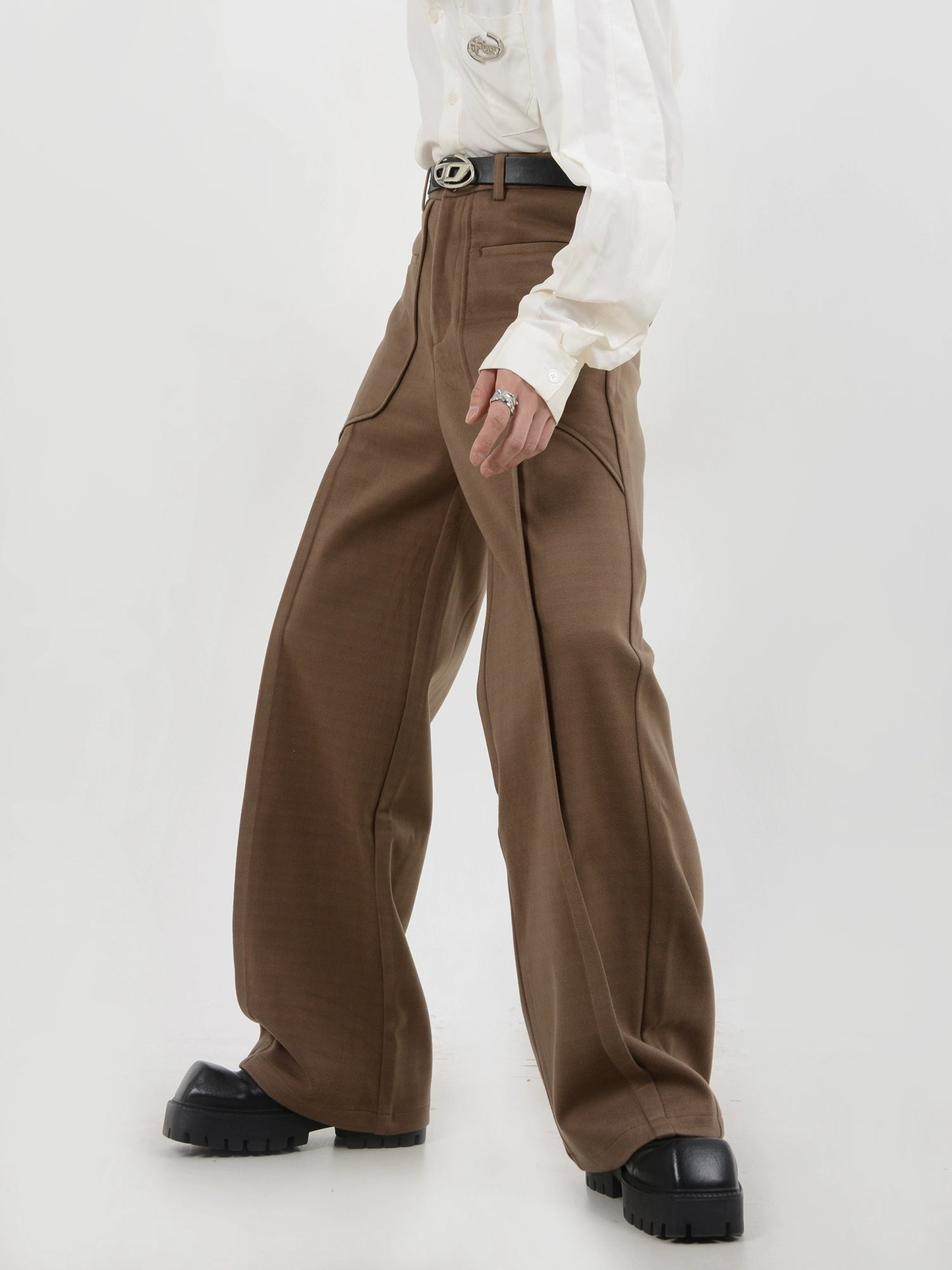 Wide Leg High-waist Casual Trousers WN4403