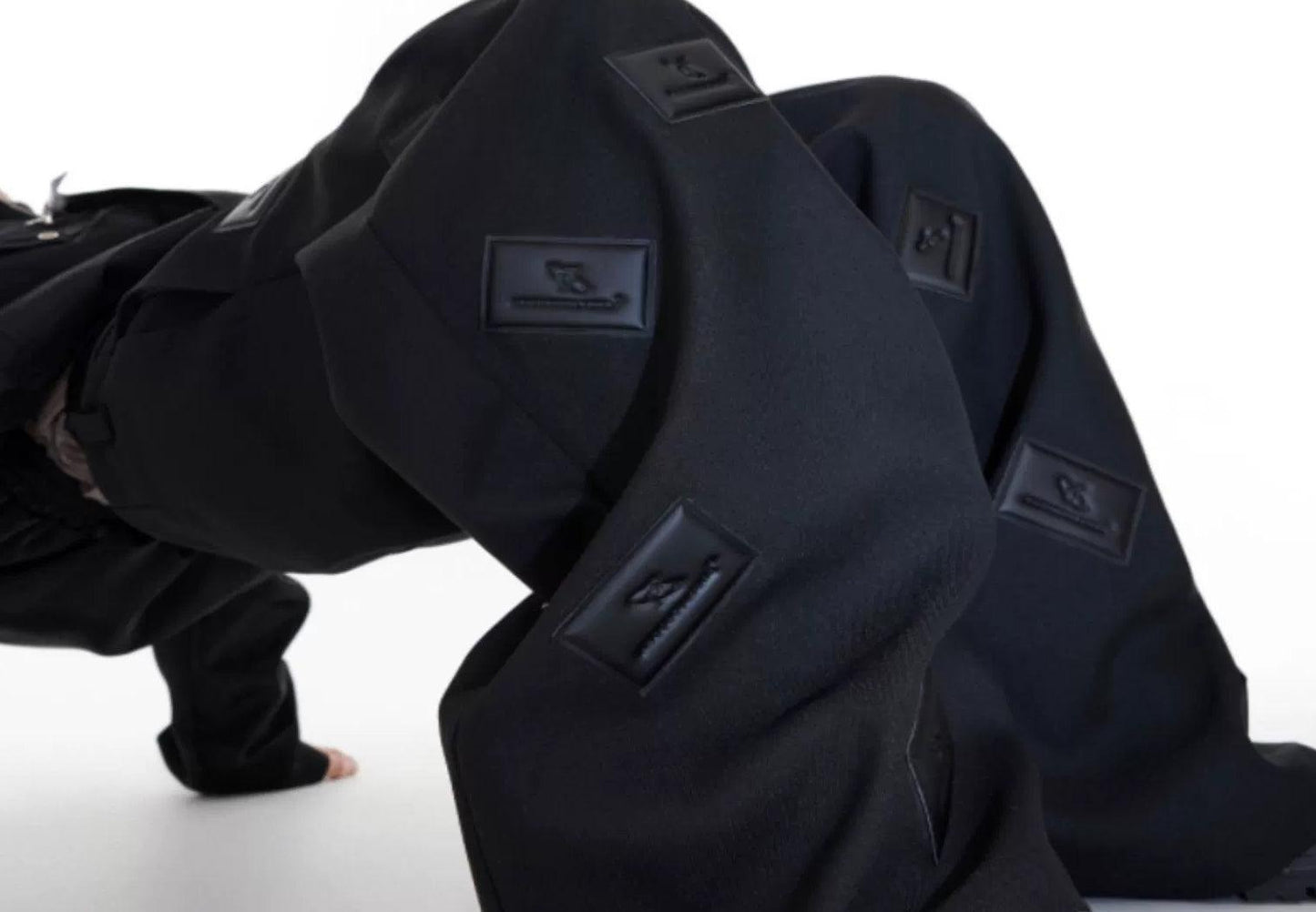 Wide-leg Leather Patch Trousers WN2049