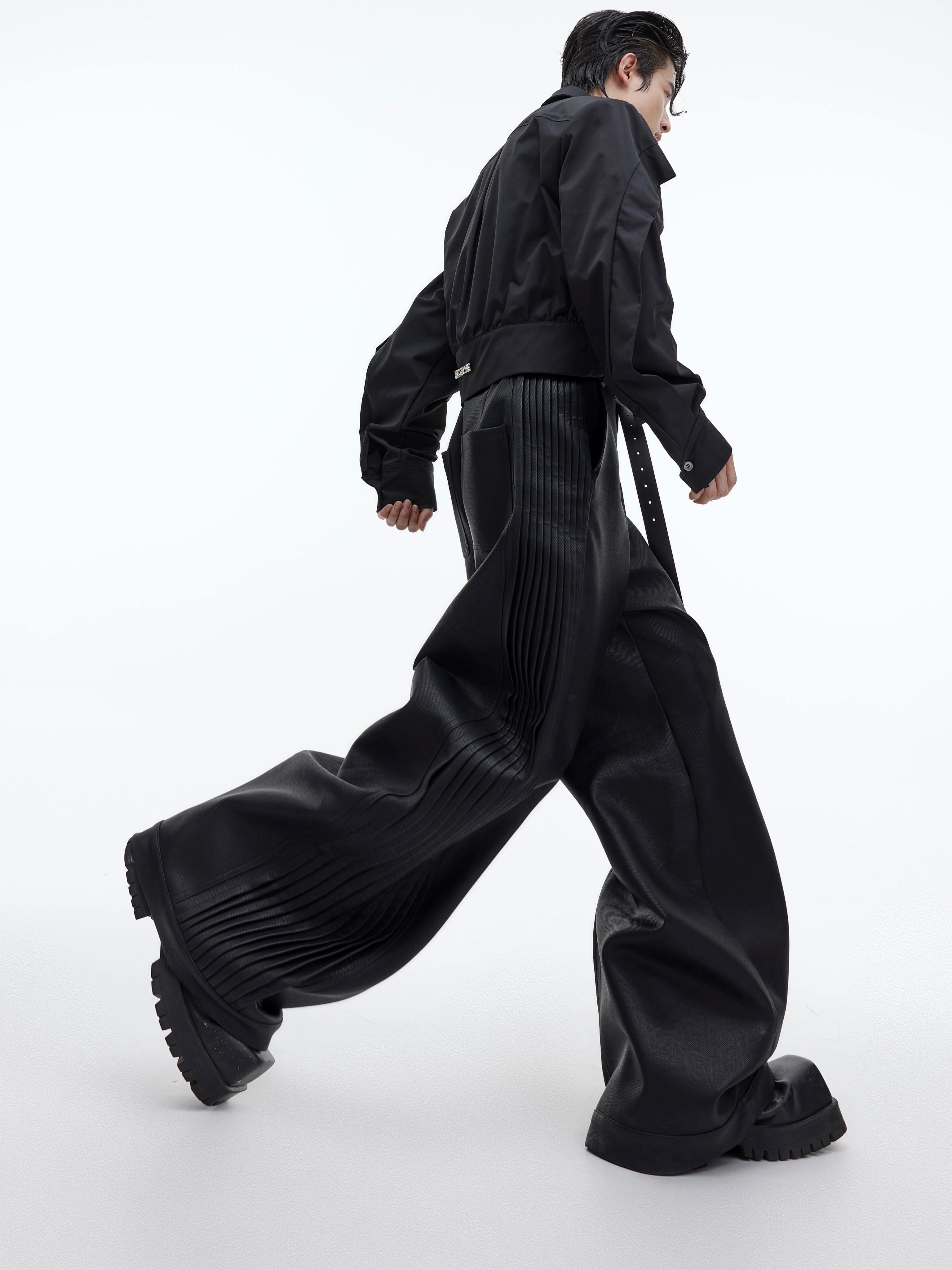 NUTEMPEROR PU LEATHER WIDE PANTS パンツ - ワークパンツ