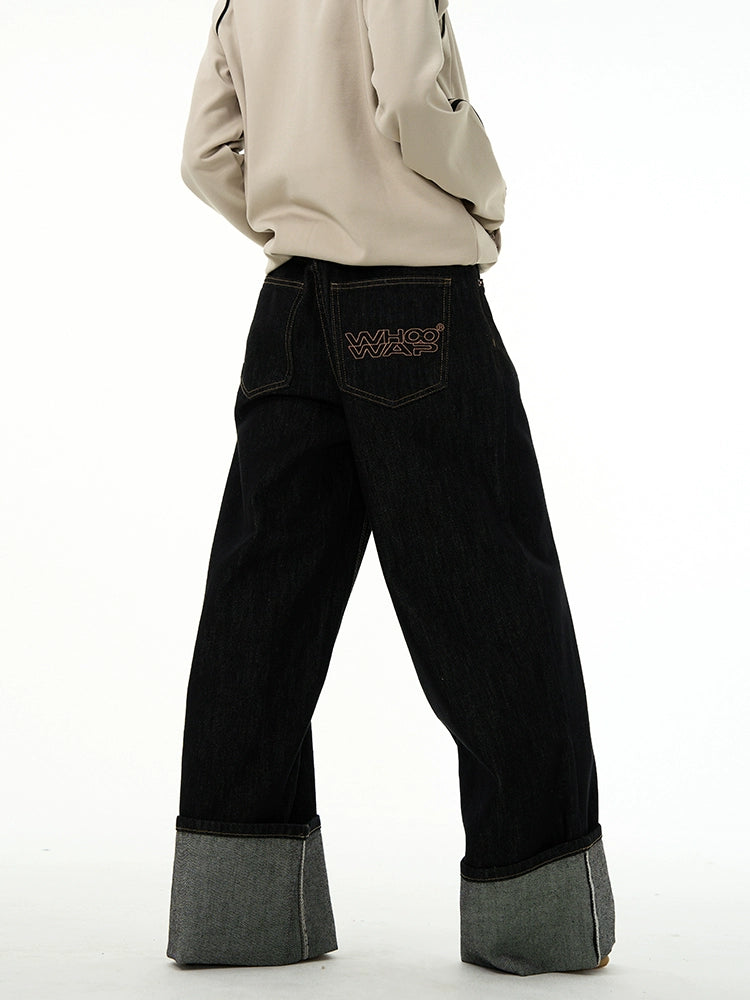 Wide-leg Straight Denim Jeans WN4458