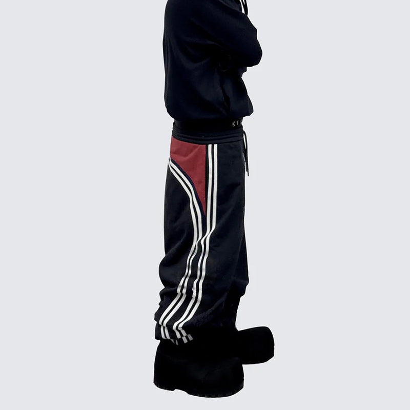 Double Waist Stripe Wide Leg Sweatpants WN27809