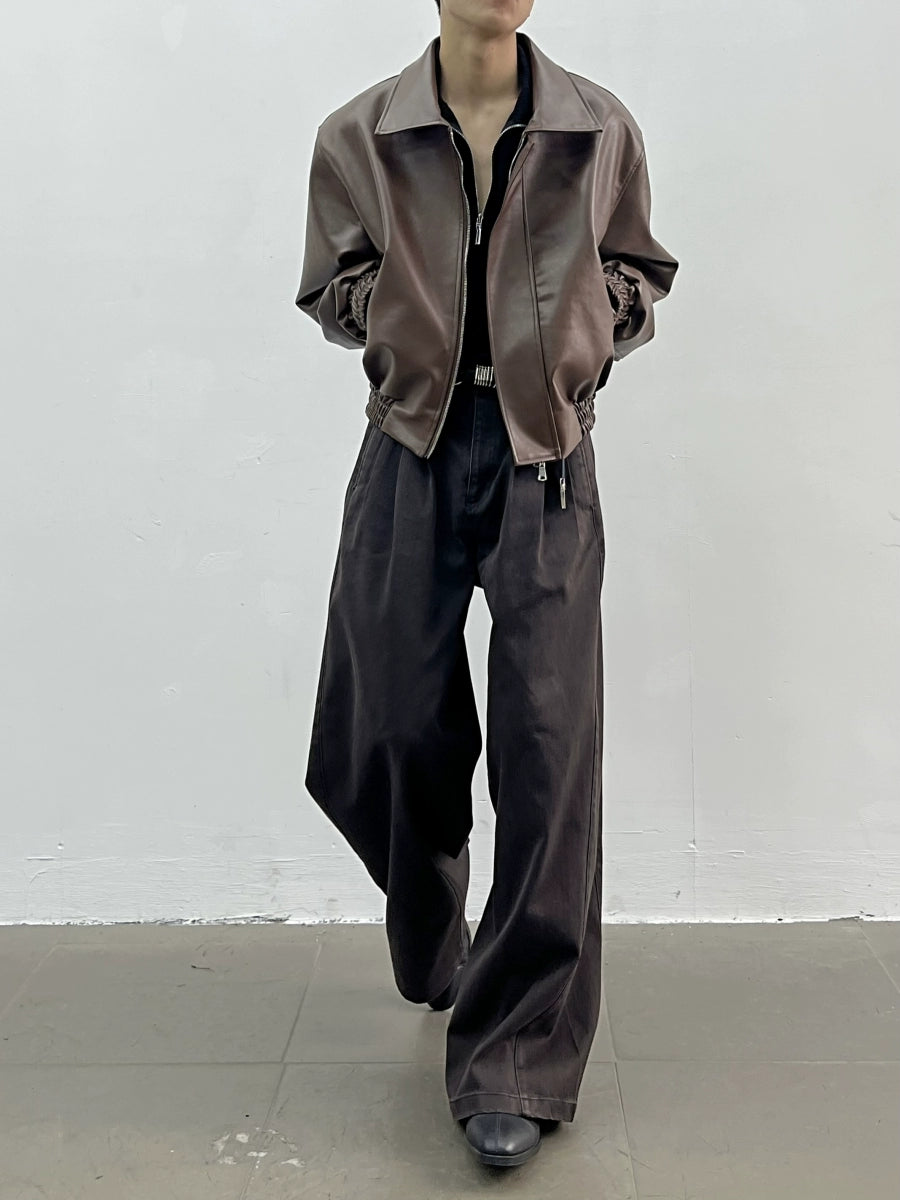 Shoulder Pad PU Leather Jacket WN5012