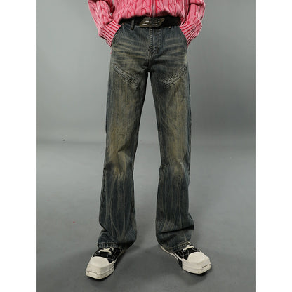 Vintage Wash Micro Flare Denim Jeans WN4640
