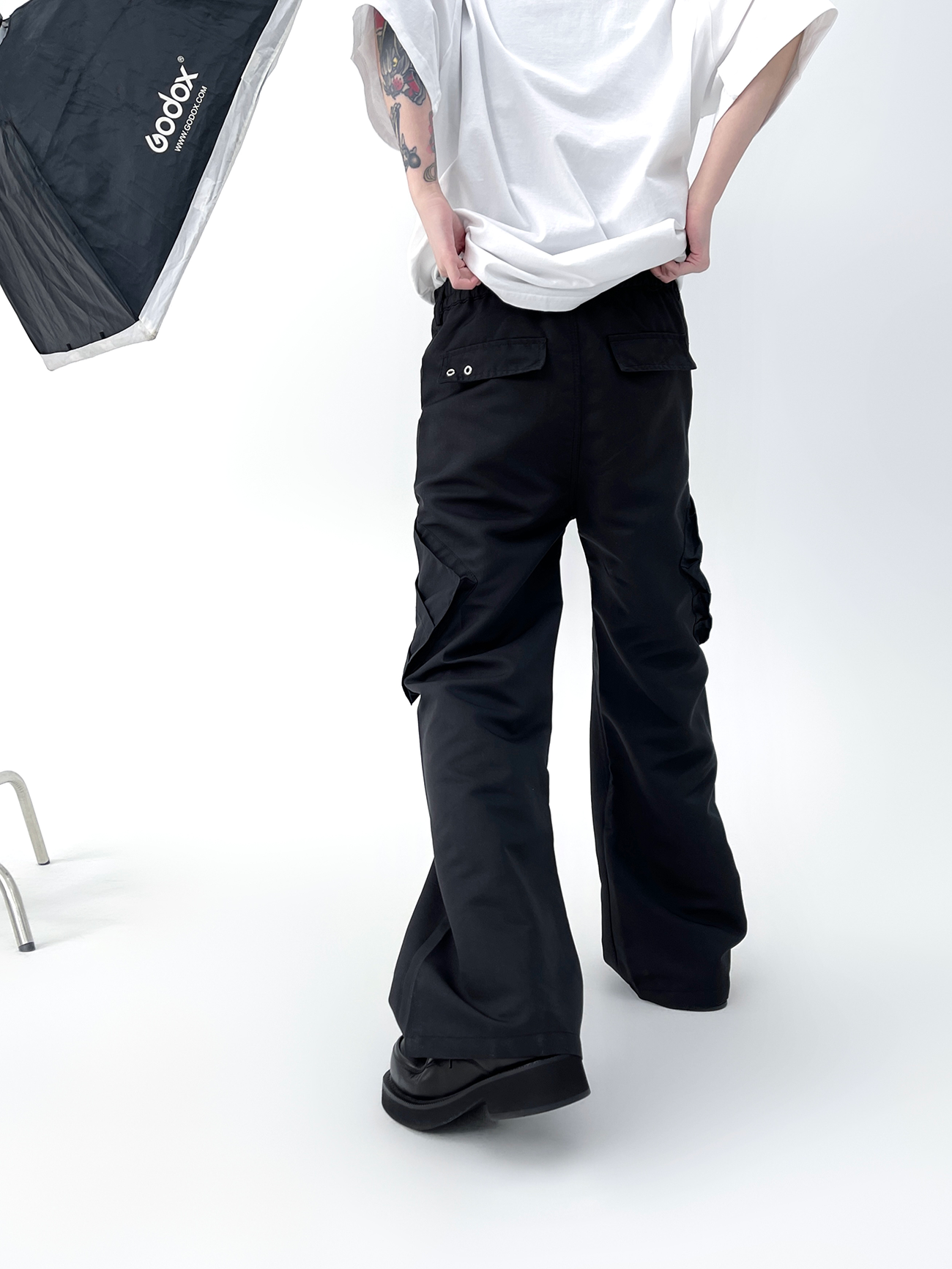 Metal Decoration Design Loose Straight Casual Pants WN4916