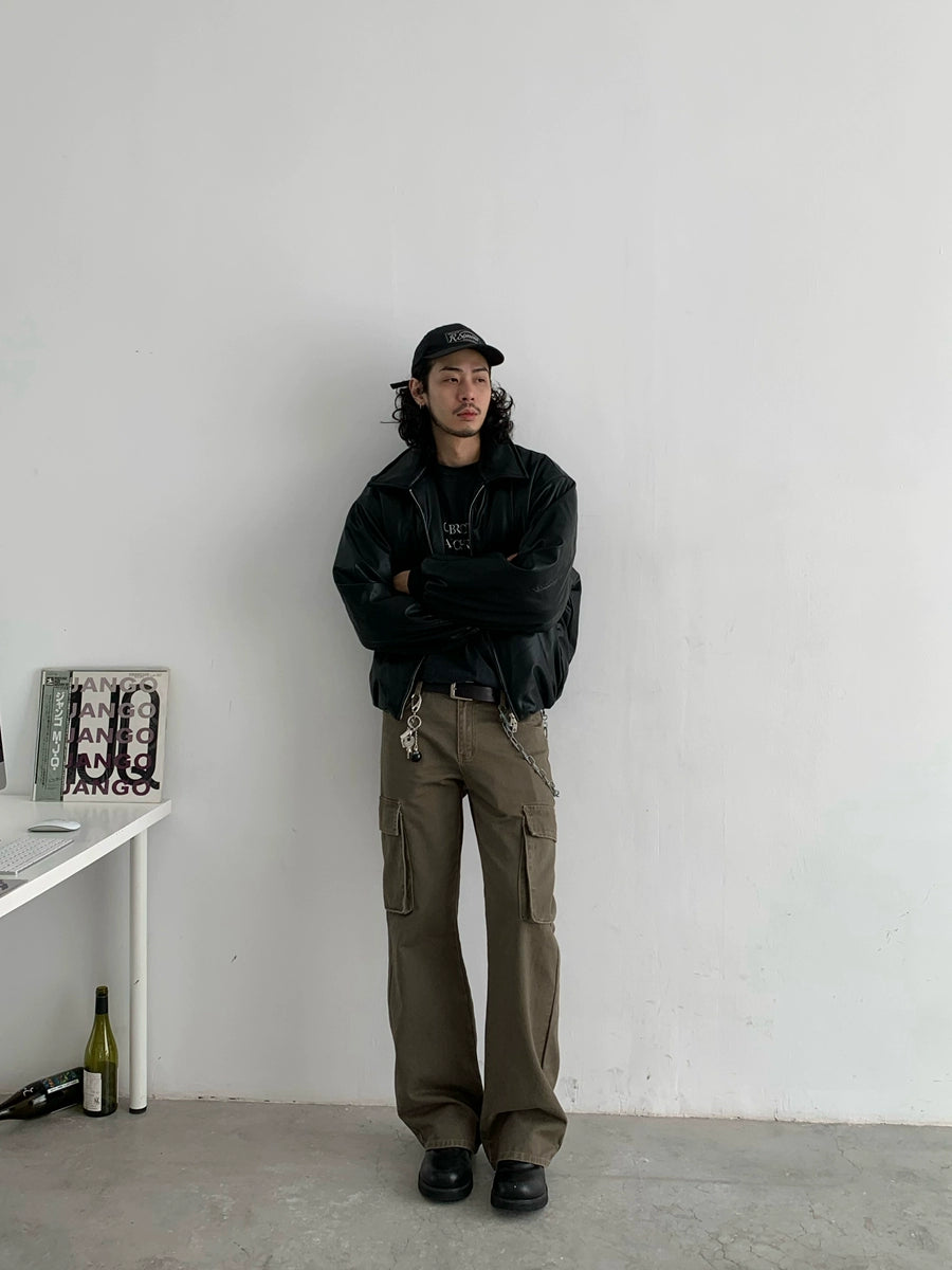 PU Leather Clean Fit Short Jacket WN4779