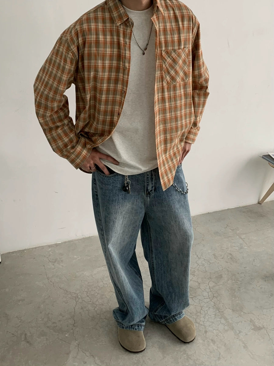 Baggy Wide Leg Denim Jeans WN4765