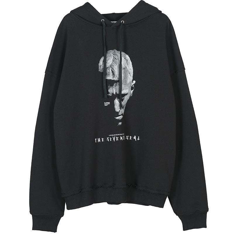 Graphic Print Oversize Pullover Hoodie WN12451