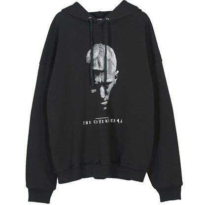 Graphic Print Oversize Pullover Hoodie WN12451