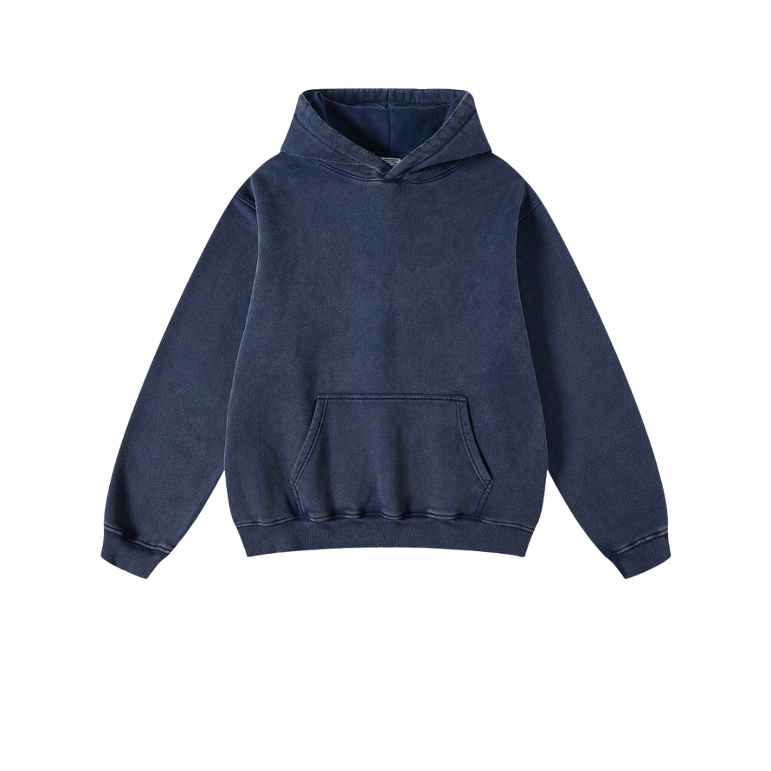 Oversize Fleece Linning Washed Zipper Hoodie & Pullover Hoodie & Pants Setup WN9925