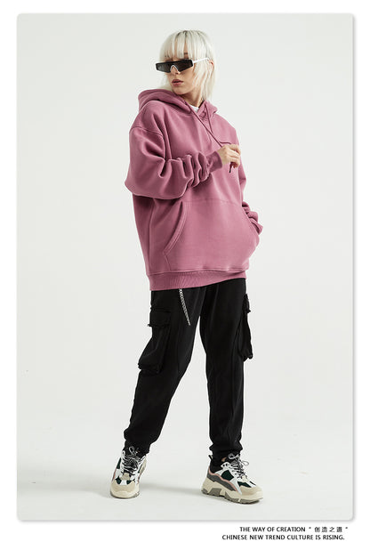 Fleece Lining Oversize Hoodie & Fleece Lining Sweatpants Setup WN9931