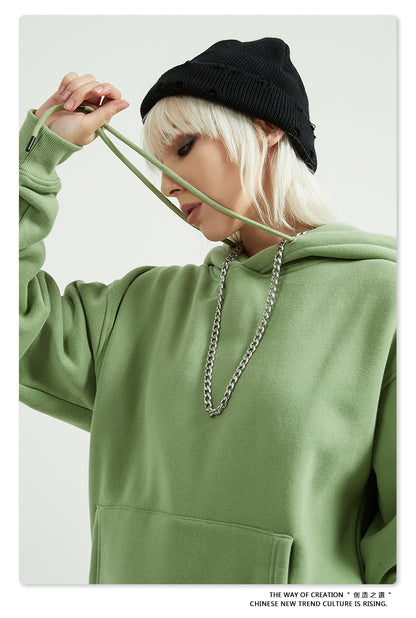 Fleece Lining Oversize Hoodie & Fleece Lining Sweatpants Setup WN9931