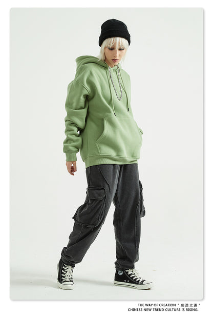 Fleece Lining Oversize Hoodie & Fleece Lining Sweatpants Setup WN9931-K