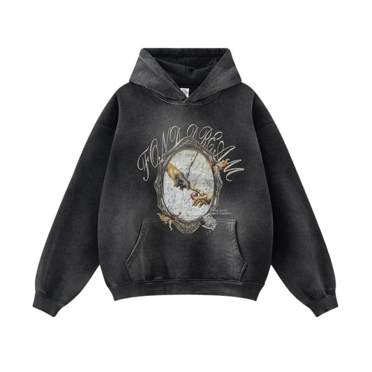 Washed Thick Print Hoodie WN7874