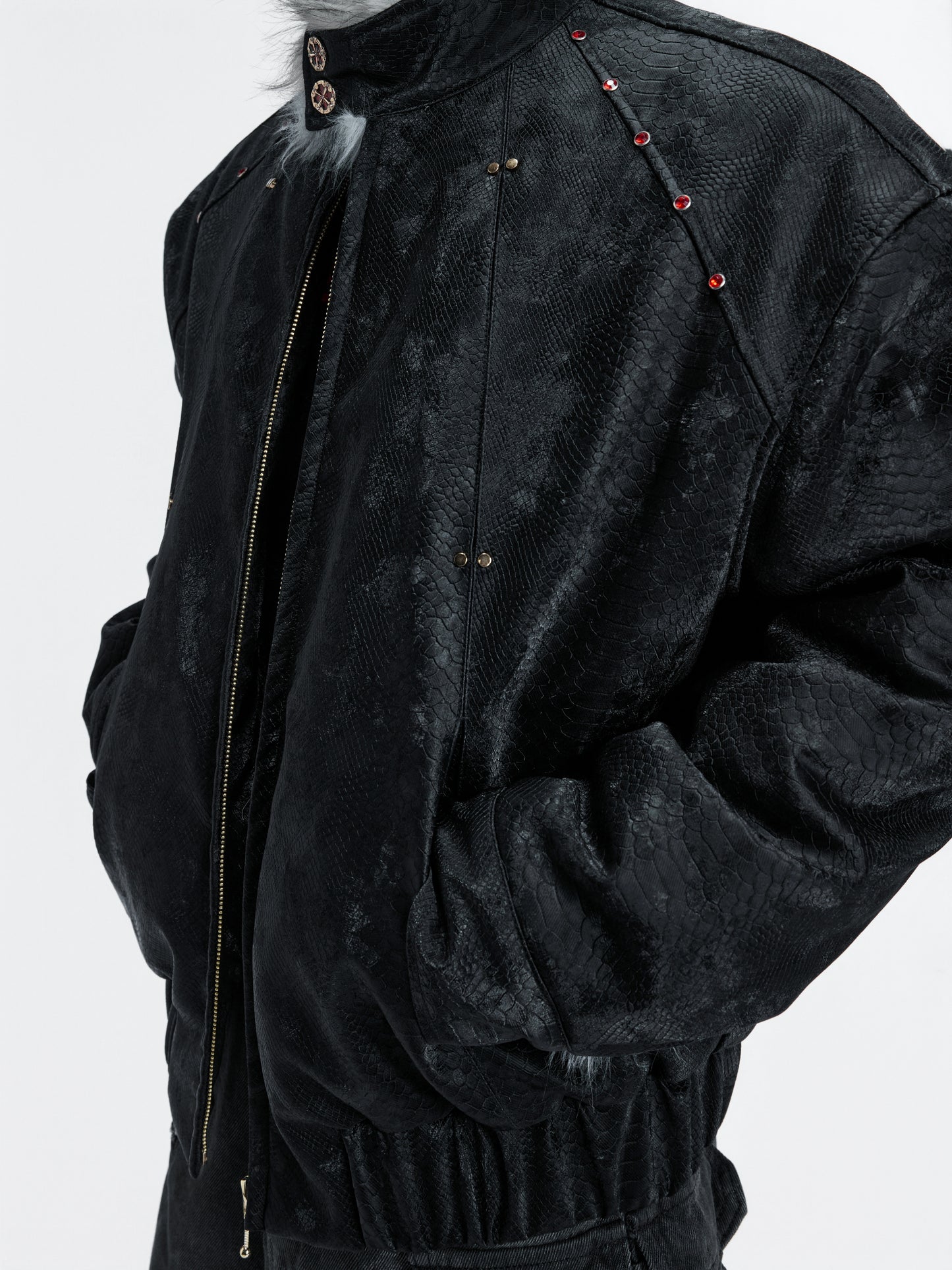 Fake Fur Collar Fleece Lining Heavyweight Puffer Jacket WN22596