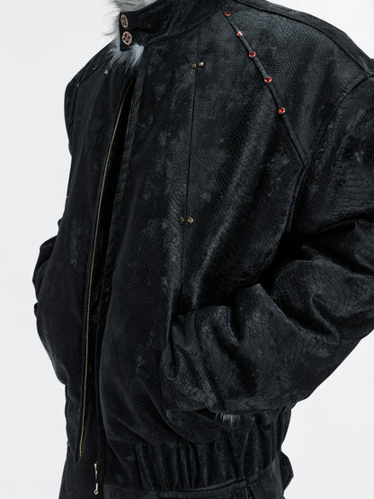 Fake Fur Collar Fleece Lining Heavyweight Puffer Jacket WN22596