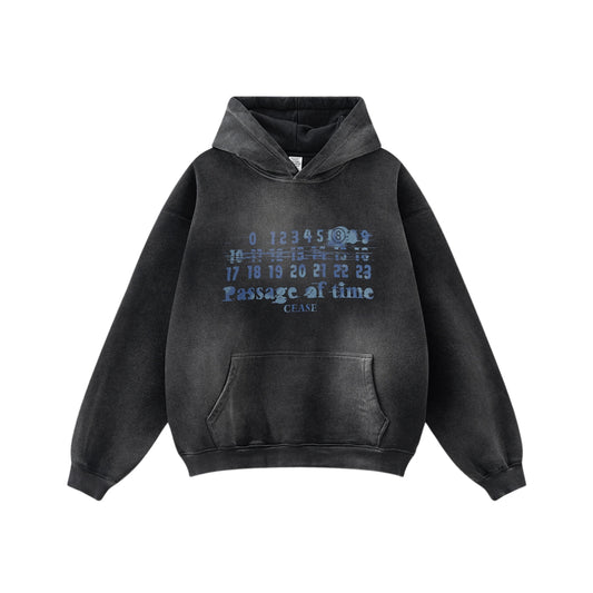 Washed Letter Print Hoodie WN7860