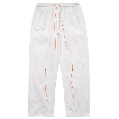 Drawstring Reflective Wide Leg Straight Pants WN12440