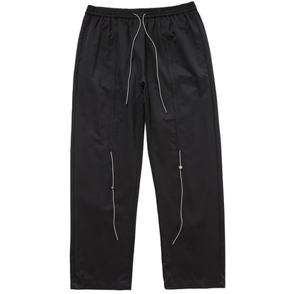 Drawstring Reflective Wide Leg Straight Pants WN12440
