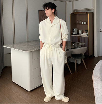 Oversize Long Sleeve Shirt & Drawstring Pants Setup WN20491