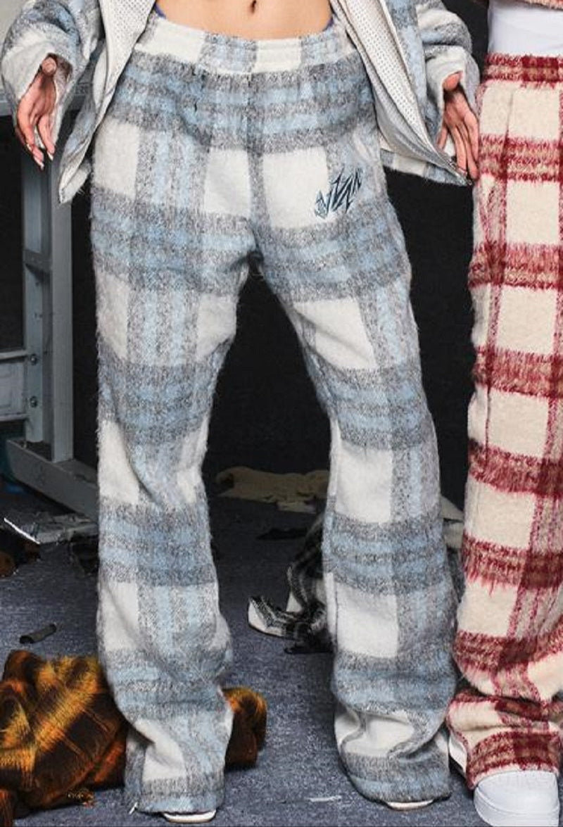 Mohair Jacquard Hooded Knit Jacket & Knit Pants Setup WN20981