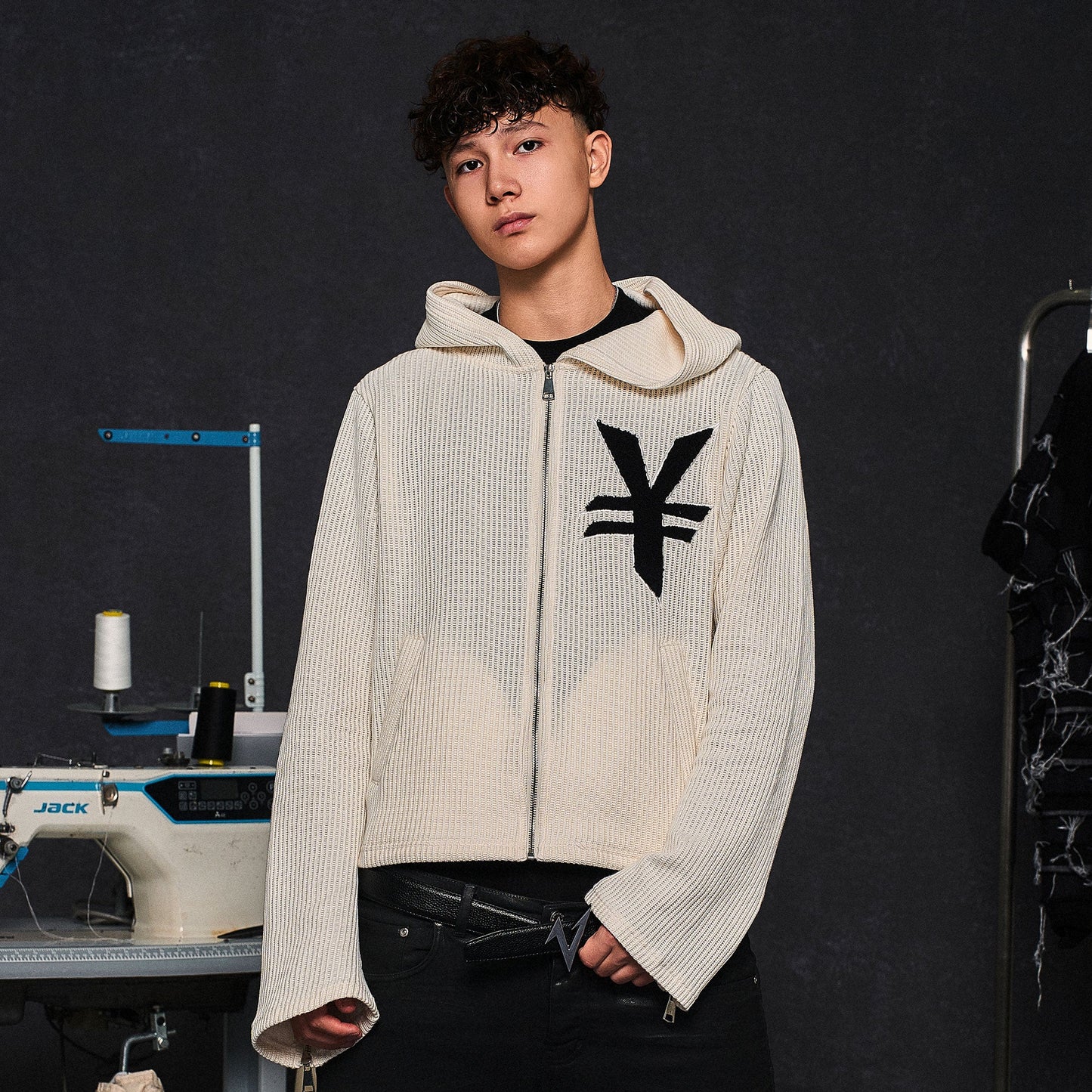 Hooded Knit Zipper Cardigan WN20989