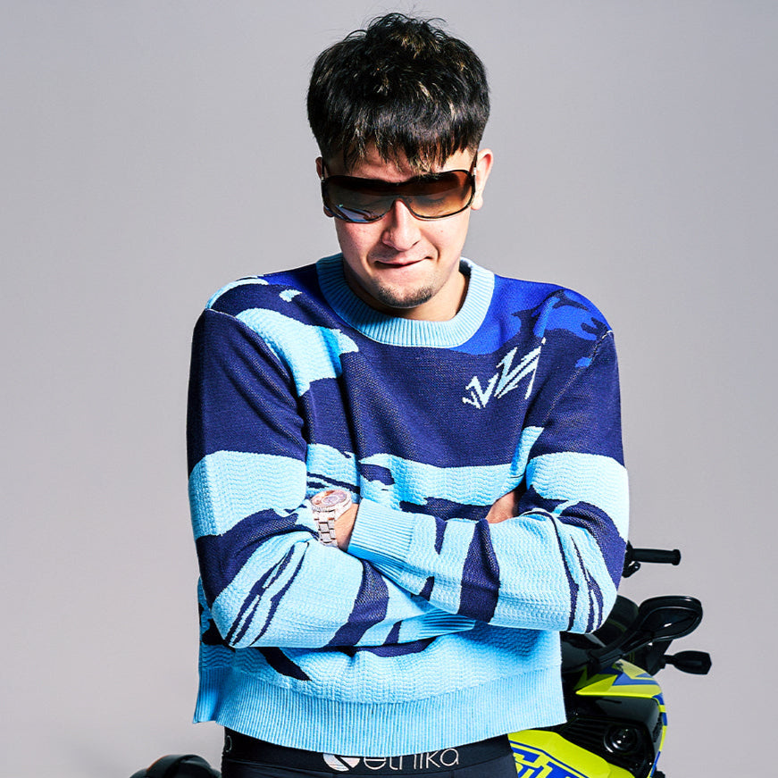 Contrast Color Jacquard Knit Sweater WN21009