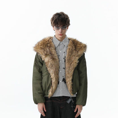 Fake Fur Trim Hooded Puffer Jacket WN21868