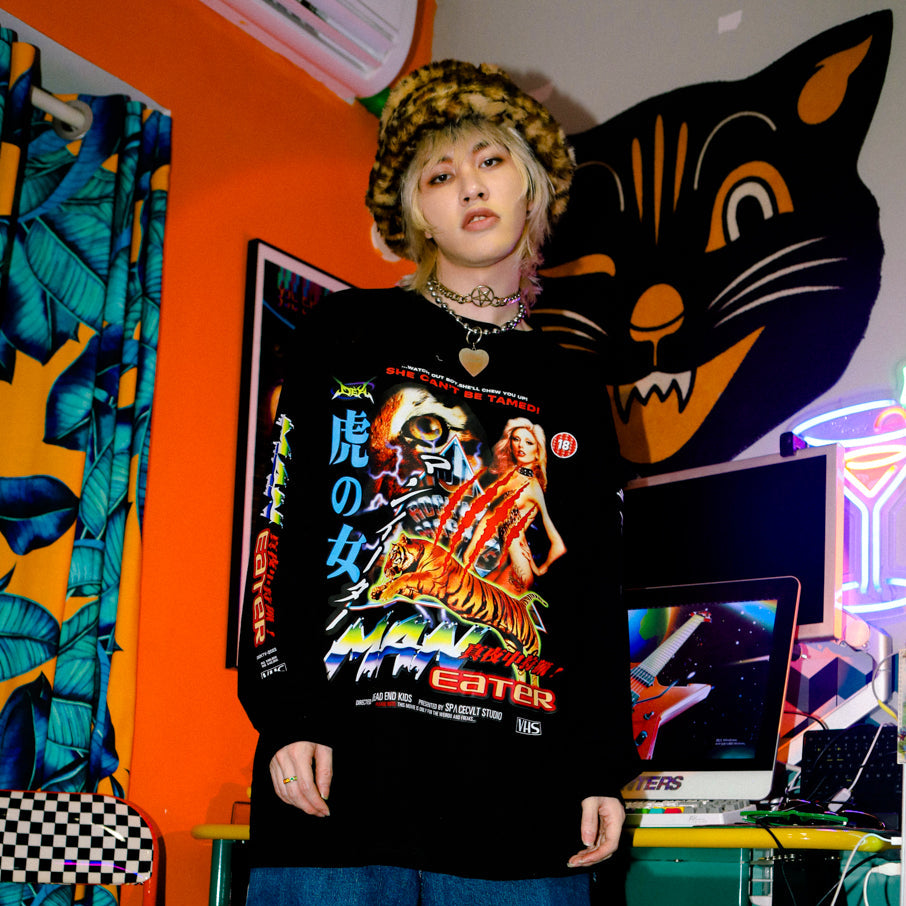 Graphic Tiger Print Oversize Long Sleeve T-Shirt WN22257 – WONDER NOAH
