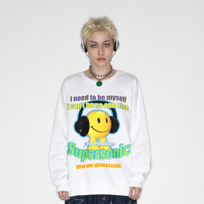 Illustration Letter Print  Long Sleeve T-Shirt WN22261