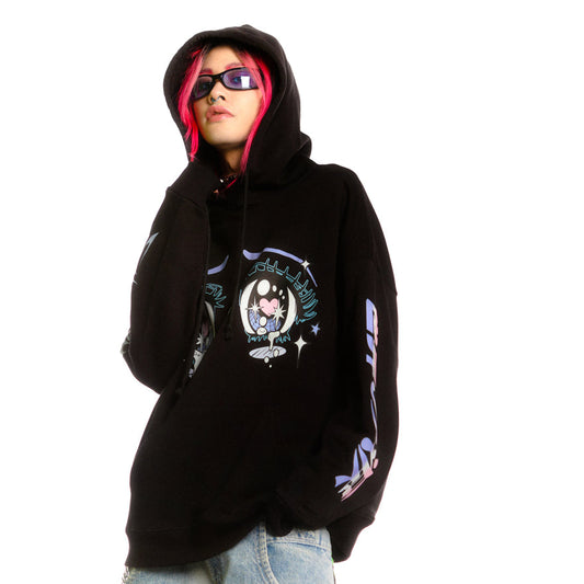 Illustration Eye Print Hoodie WN22270