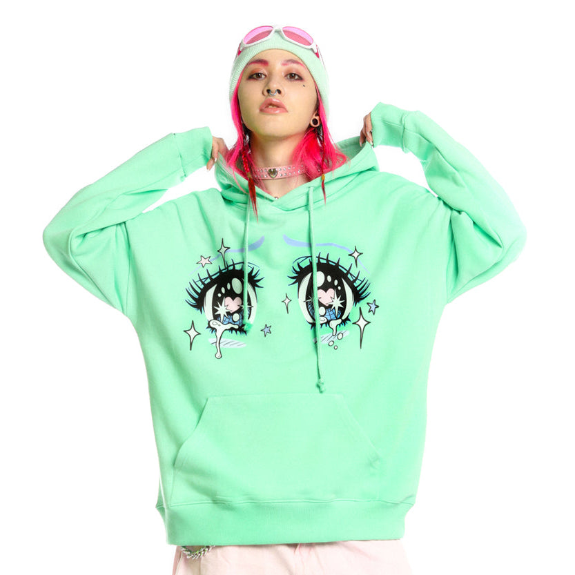 Illustration Eye Print Hoodie WN22270