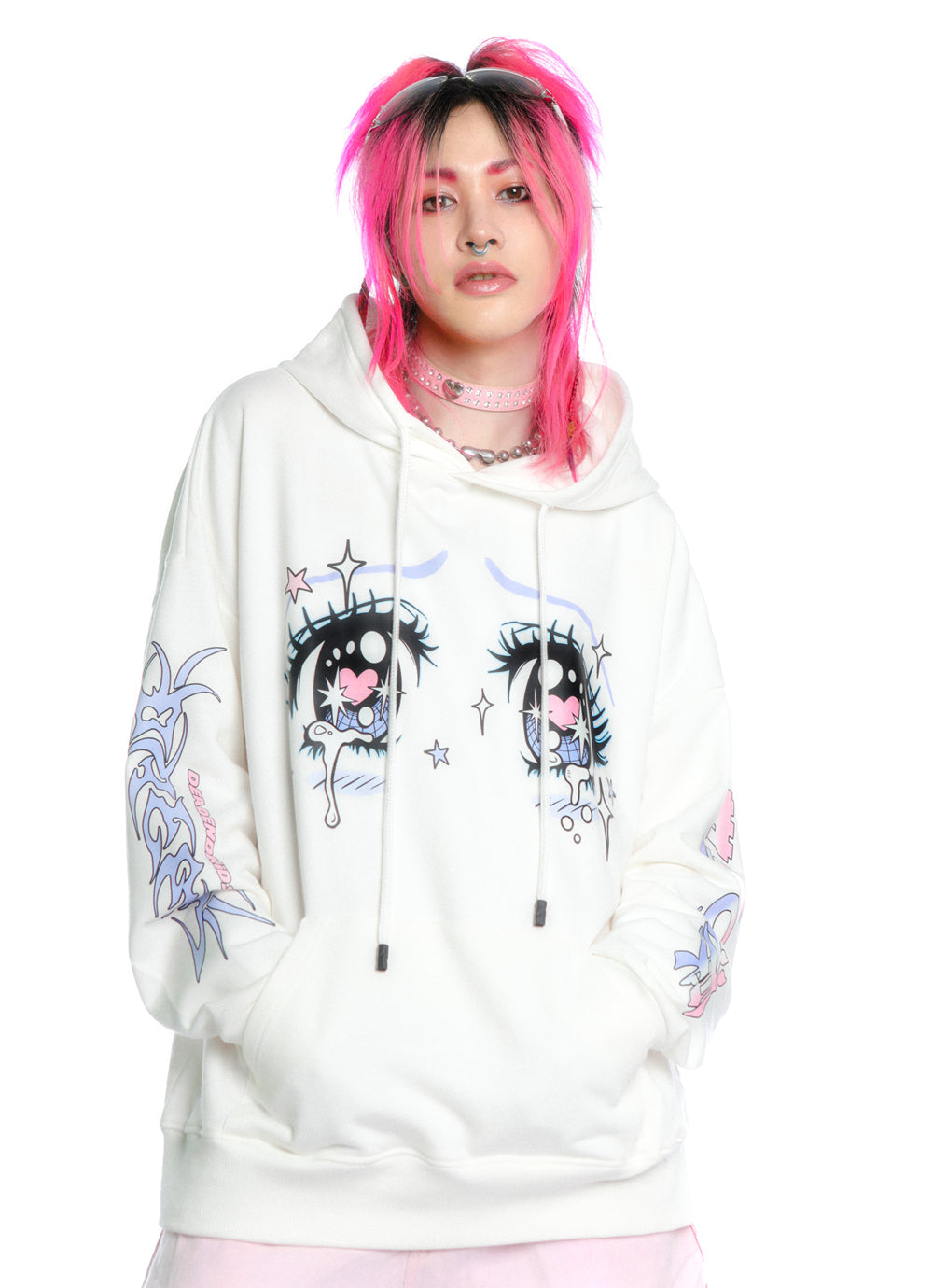 Illustration Eye Print Hoodie WN22270