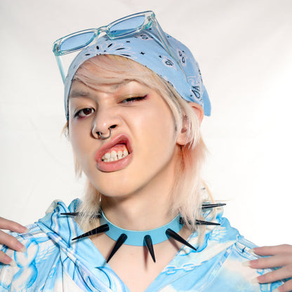 Metal Rivet Collar Choker WN22277