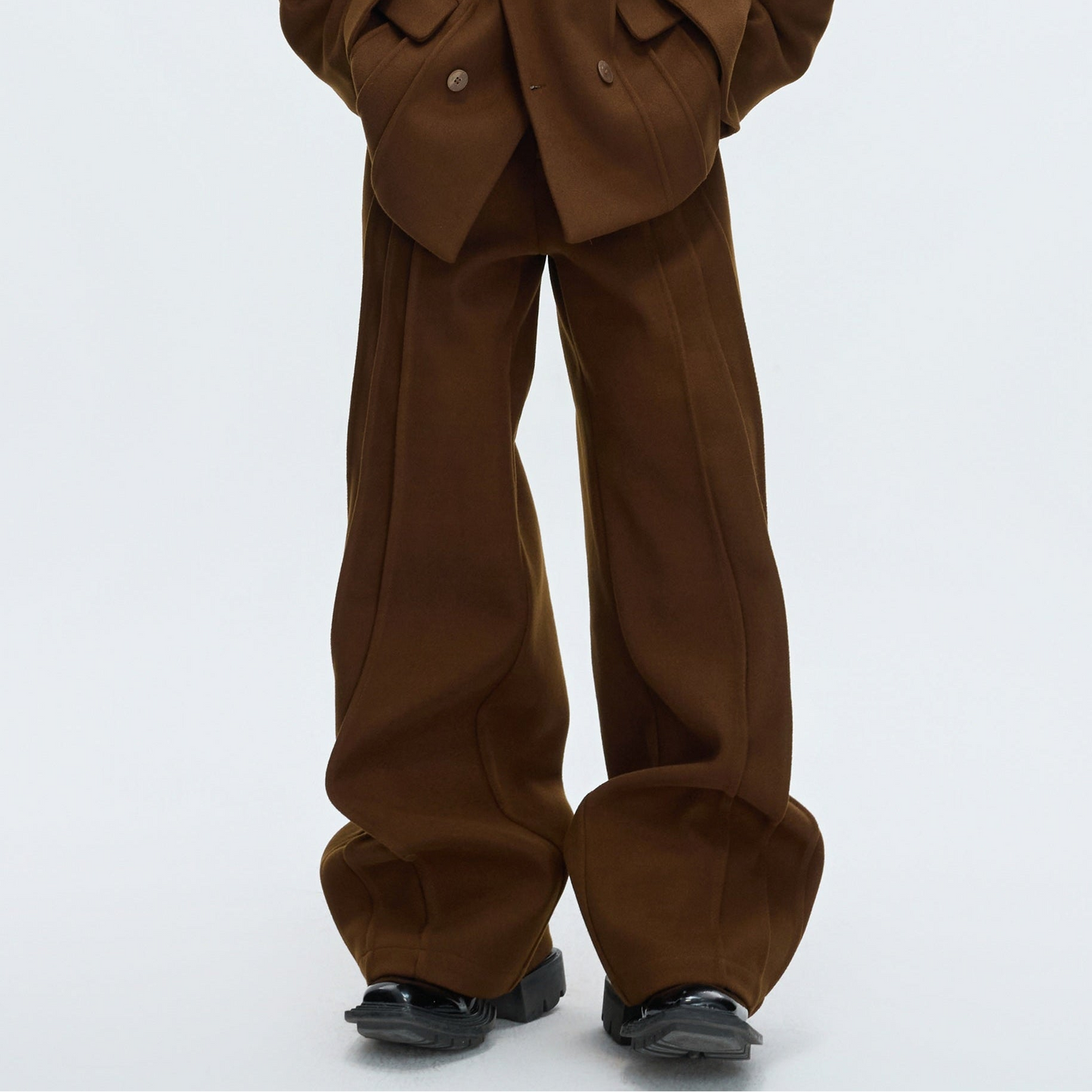 Colorblock Fake Layered Tailored Jacket & Fake Layered Trousers Setup WN22610