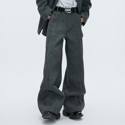 Colorblock Fake Layered Tailored Jacket & Fake Layered Trousers Setup WN22610