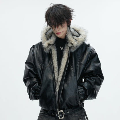 Hooded Fake Fur Heavyweight Puffer Jacket WN22612