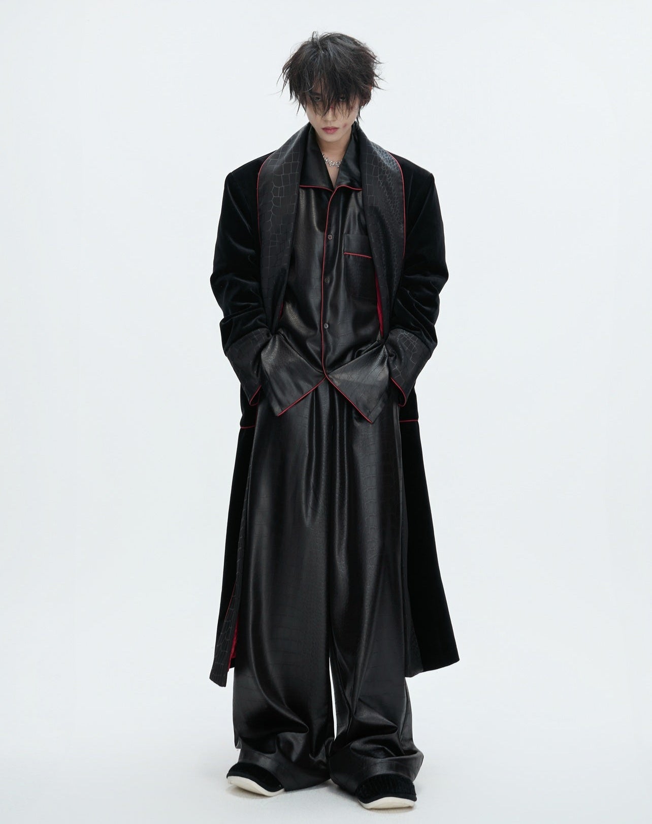 Velvet Thick Lining Lounge Coat WN22614