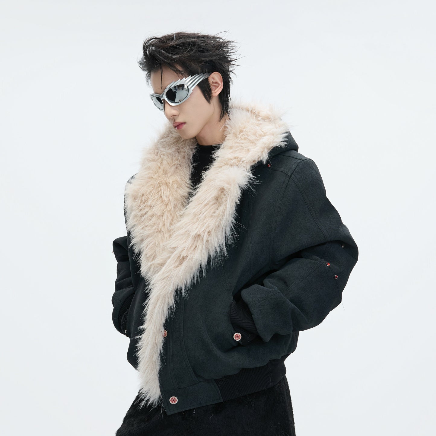 Hooded Fake Fur Collar Heavyweight Puffer Jacket WN22621