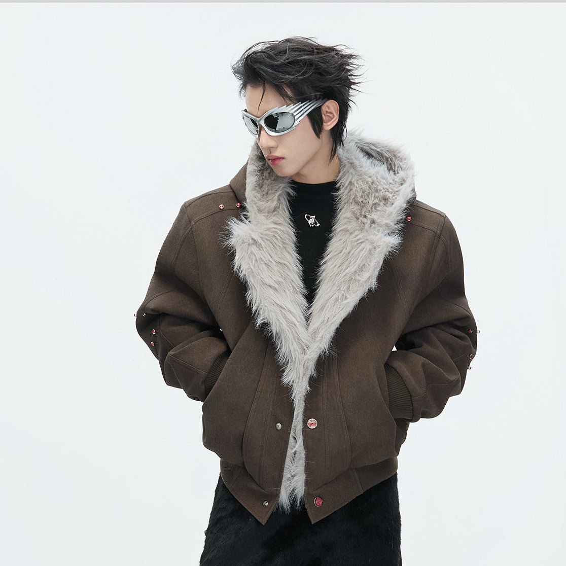 Hooded Fake Fur Collar Heavyweight Puffer Jacket WN22621