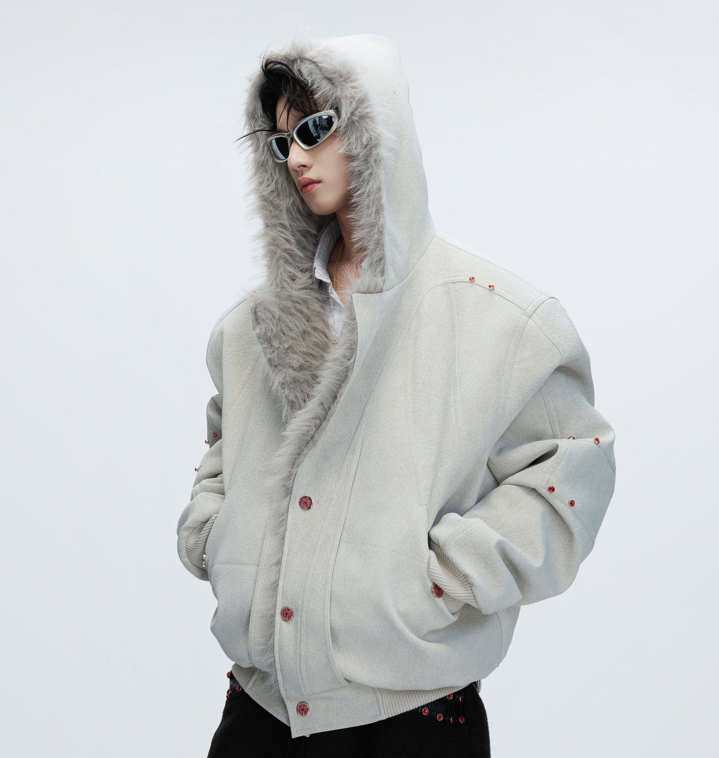 Hooded Fake Fur Collar Heavyweight Puffer Jacket WN22621